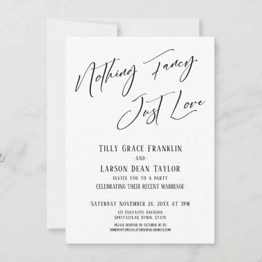 Niets Fancy, gewoon liefde voor eenvoudige elegant Kaart (Voorkant)