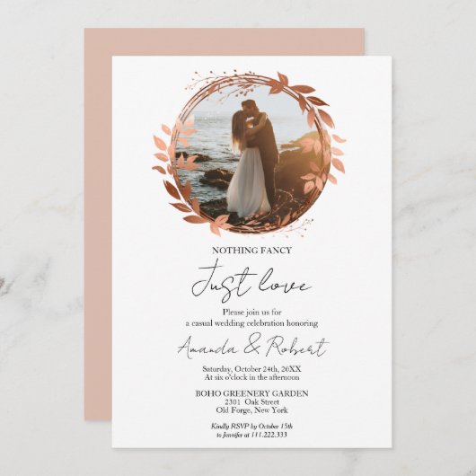 Niets Fancy gewoon liefde voor Folie weddenschap Kaart (Voorkant / Achterkant)