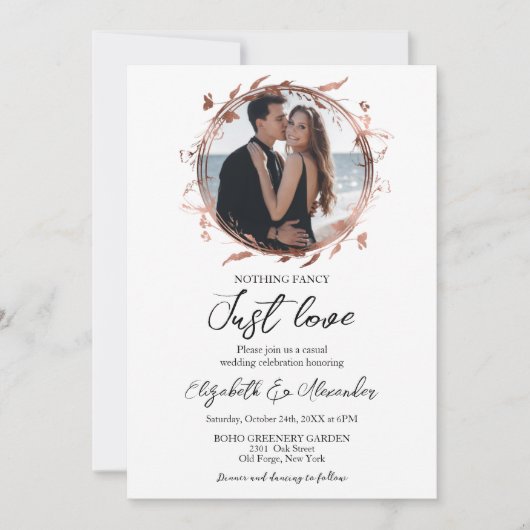 Niets Fancy, gewoon liefde voor het grote fotohuwe Kaart (Voorkant)