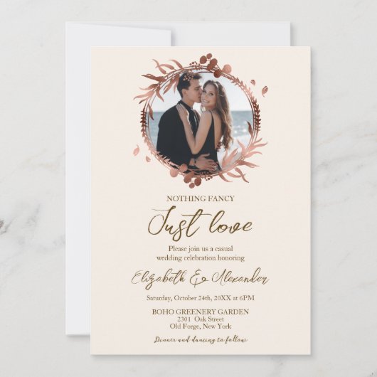 Niets Fancy, gewoon liefde voor het grote fotohuwe Kaart (Voorkant)