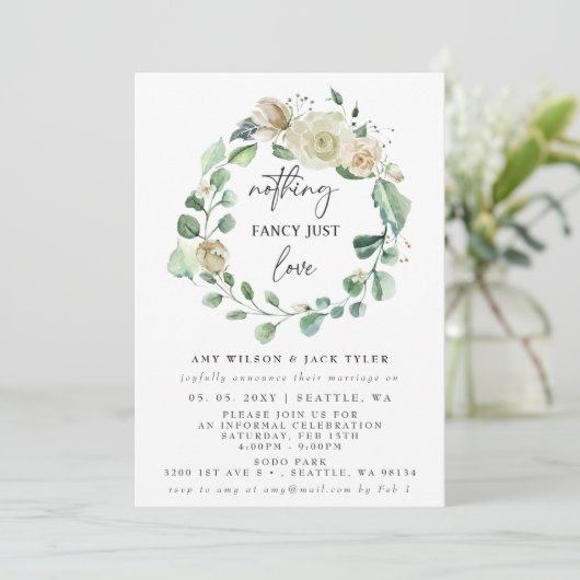 Niets Fancy gewoon Liefde Weddenschap Aankondiging (Staand voorkant)