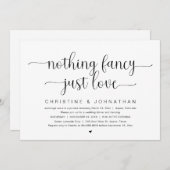 Niets Fancy, gewoon liefde, weddenschap-elopement- Kaart (Voorkant / Achterkant)
