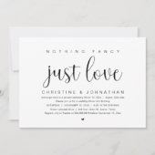 Niets Fancy, gewoon liefde, weddenschap-elopement- Kaart (Voorkant)