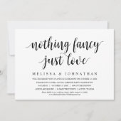 Niets Fancy, gewoon liefde, weddenschap, eten Kaart (Voorkant)