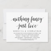 Niets Fancy, gewoon liefde, weddenschap, eten Kaart (Voorkant)