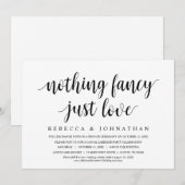 Niets Fancy, gewoon liefde, weddenschap, eten Kaart (Voorkant / Achterkant)