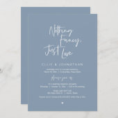 Niets Fancy, gewoon liefde, weddenschap, eten Kaart (Voorkant / Achterkant)