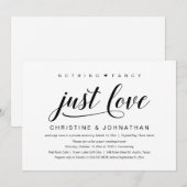 Niets Fancy, gewoon liefde, weddenschap, Invita Kaart (Voorkant / Achterkant)