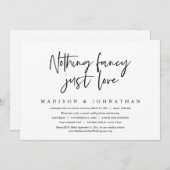 Niets Fancy, gewoon liefde, weddenschap Kaart (Voorkant / Achterkant)