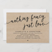 Niets Fancy, gewoon liefde, weddenschap Kaart (Voorkant)