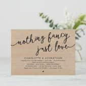 Niets Fancy, gewoon liefde, weddenschap Kaart (Staand voorkant)