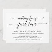 Niets Fancy, gewoon liefde, weddenschap Kaart (Voorkant / Achterkant)