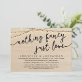 Niets Fancy, gewoon liefde, weddenschap Kaart (Staand voorkant)