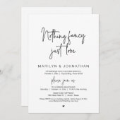 Niets Fancy, gewoon liefde, weddenschap Kaart (Voorkant / Achterkant)