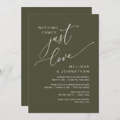 Niets Fancy, gewoon liefde, weddenschap Kaart (Voorkant / Achterkant)