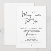 Niets Fancy, gewoon liefde, weddenschap Kaart (Voorkant / Achterkant)