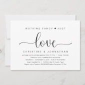 Niets Fancy, gewoon liefde, weddenschap Kaart (Voorkant)