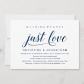 Niets Fancy, gewoon liefde, weddenschap Kaart (Voorkant)