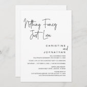 Niets Fancy, gewoon liefde, weddenschap Kaart (Voorkant / Achterkant)