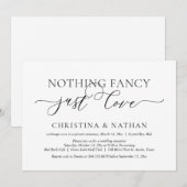 Niets Fancy, gewoon liefde, weddenschap Kaart (Voorkant / Achterkant)