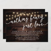 Niets Fancy, gewoon liefde, weddenschap Kaart (Voorkant / Achterkant)