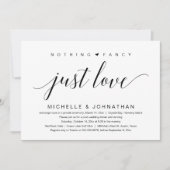 Niets Fancy, gewoon liefde, weddenschap Kaart (Voorkant)