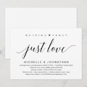 Niets Fancy, gewoon liefde, weddenschap Kaart (Voorkant / Achterkant)