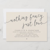 Niets Fancy, gewoon liefde, weddenschap Kaart (Voorkant)