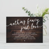 Niets Fancy, gewoon liefde, weddenschap Kaart (Staand voorkant)