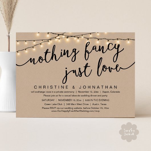 Niets Fancy, gewoon liefde, weddenschap Kaart