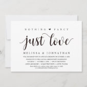 Niets Fancy, gewoon liefde, weddenschap Kaart (Voorkant)