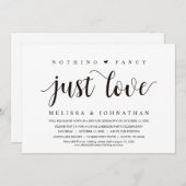 Niets Fancy, gewoon liefde, weddenschap Kaart (Voorkant / Achterkant)