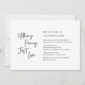 Niets Fancy, gewoon liefde, weddenschap Kaart (Voorkant)