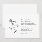 Niets Fancy, gewoon liefde, weddenschap Kaart (Voorkant / Achterkant)