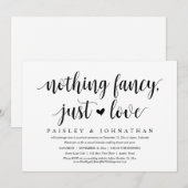 Niets Fancy, gewoon liefde, weddenschap Kaart (Voorkant / Achterkant)