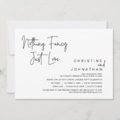 Niets Fancy, gewoon liefde, weddenschap Kaart (Voorkant)