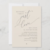 Niets Fancy, gewoon liefde, weddenschap Kaart (Voorkant)