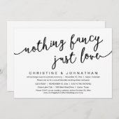 Niets Fancy, gewoon liefde, weddenschap Kaart (Voorkant / Achterkant)