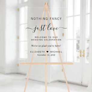 Niets Fancy gewoon Liefde Weddenschap Welkom Acryl Bord