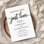 Niets Fancy gewoon Liefde Weddenschap Wit terug  Kaart<br><div class="desc">Niets Fancy gewoon Love Weddending White Back Uitnodiging</div>