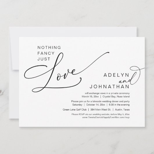 Niets Fancy, gewoon liefde, weddenschappen eten et Kaart (Voorkant)