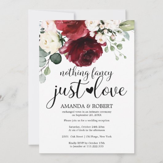 Niets Fancy gewoon Liefde Wedding Invitaties Save The Date (Voorkant)