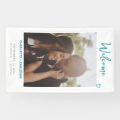 Niets Fancy Gewoon Liefde Welkom Bruiloft Spandoek (Horizontaal)