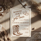 Niets Fancy Gewoon Liefde Western Hoefijzer bruilo Kaart