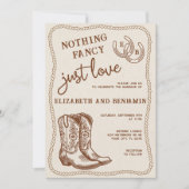 Niets Fancy Gewoon Liefde Western Hoefijzer bruilo Kaart (Voorkant)