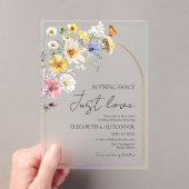 Niets Fancy gewoon liefde | Wildflower foto bruilo Acryl Uitnodigingen (Insitu (Draagbaar))