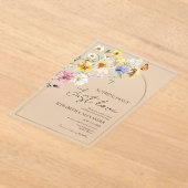 Niets Fancy gewoon liefde | Wildflower foto bruilo Acryl Uitnodigingen (Laagn)