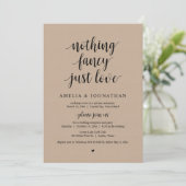 Niets fancy gewoon liefde, Zwart, Elopement-feest  Kaart (Staand voorkant)