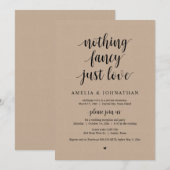 Niets fancy gewoon liefde, Zwart, Elopement-feest  Kaart (Voorkant / Achterkant)