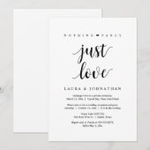 Niets fancy gewoon liefde, Zwart, Trouwfeest Kaart (Voorkant / Achterkant)